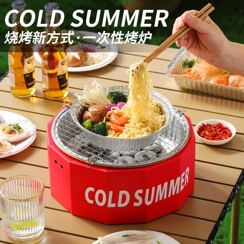 Portable Disposable BBQ Grill Outdoor Picnic Charcoal Korean Grill for Takeaway