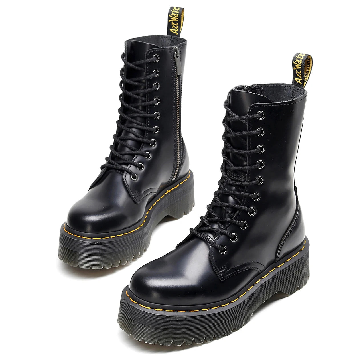 Women Boots Genuine Leather Platform Boots Motorcycle Designer Shoes Woman Zipper Optical Soles Fashion Sexy Punk Long Boots 39