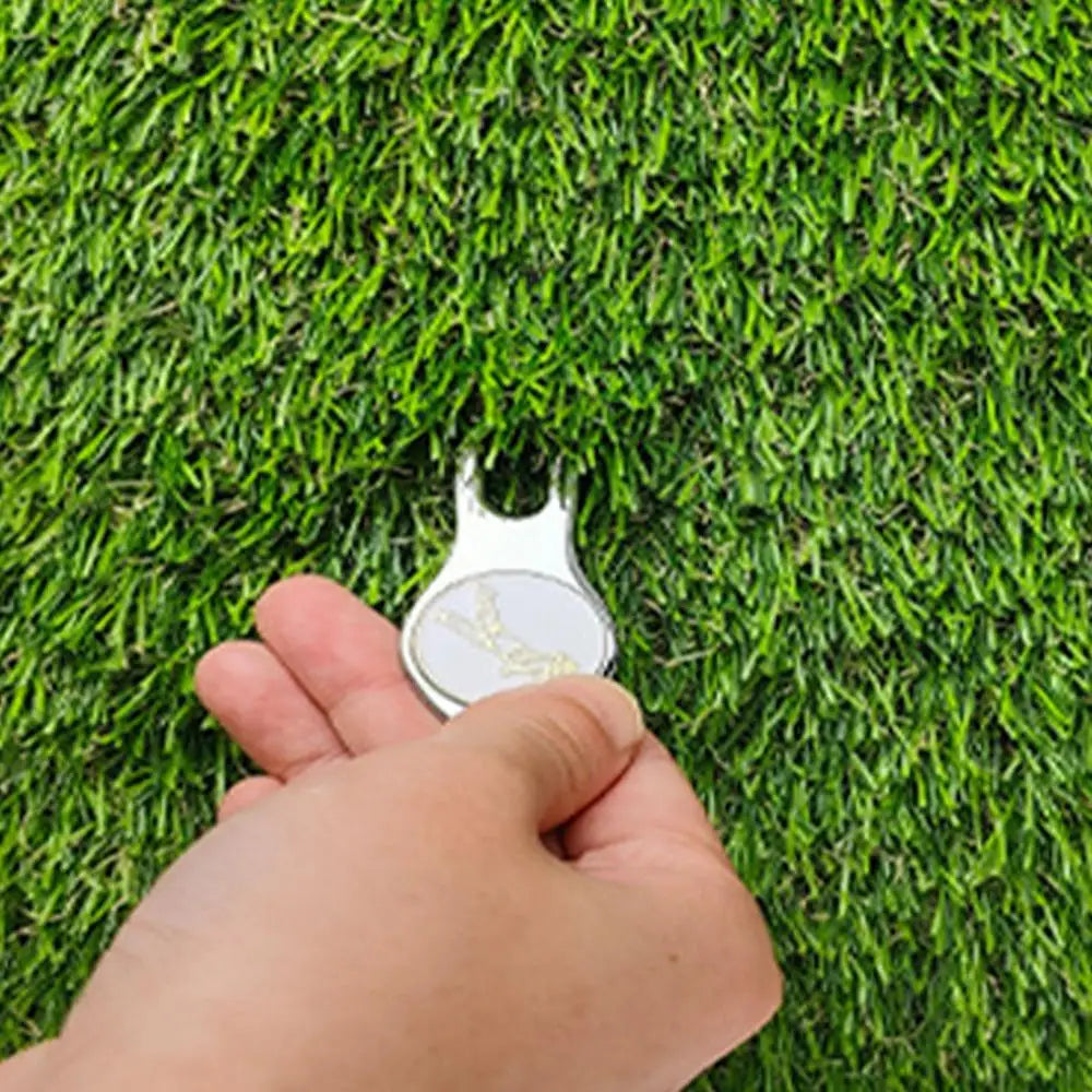 1Pc Golf Divot Repair Tool Zinc Alloy Magnetic Detachable Golf Green Fork Pitch Groove Cleaner Golf Marker Golfs Accessories