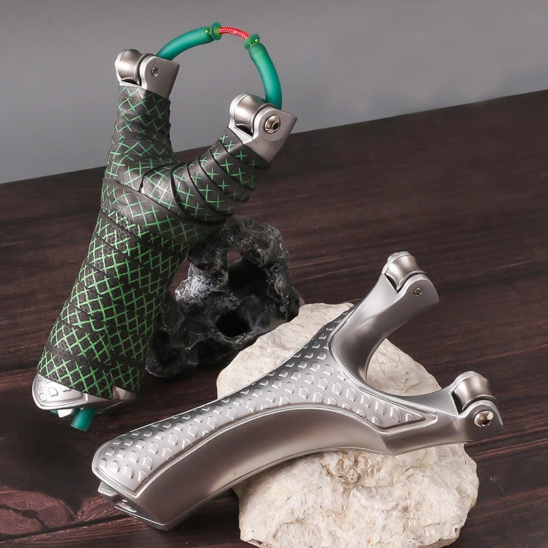 New Pulley Slingsshot for Hunting, Professional Sling Shot with Catapult Rubber Tubing, High Velocity Slingshot with Pulleys