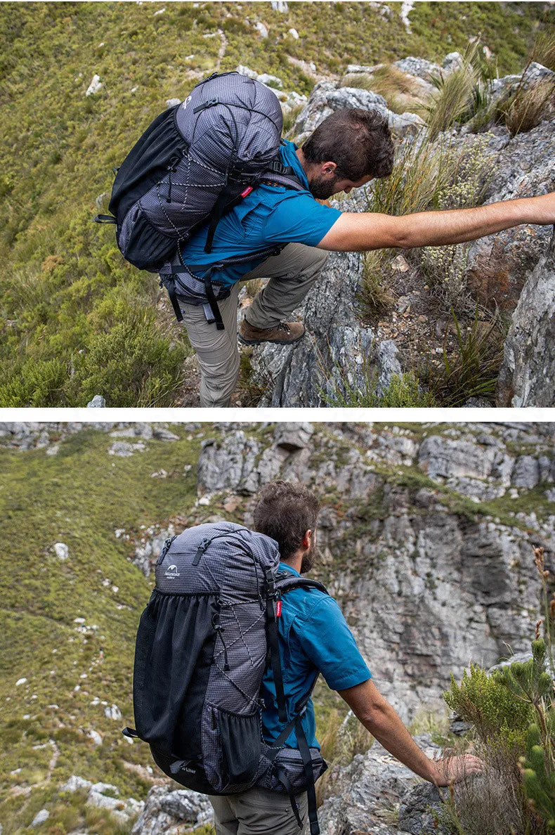 Naturehike Camping Backpack 40/60L + 5L Ultralight Hiking Outdoor Mountaineering Waterproof Travel Climbing Bag With Rain Cover