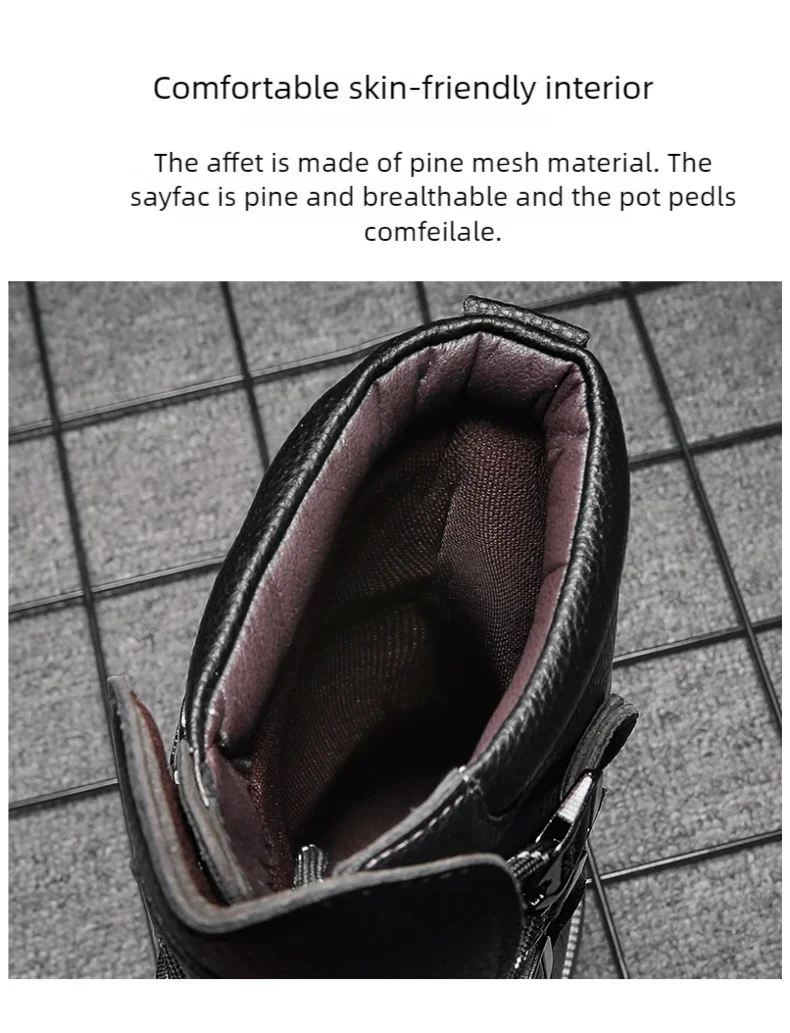 Motorcycle boots four season new men's outdoor fashion plus size high top Cycling shoes comfort anti-collision protective boots