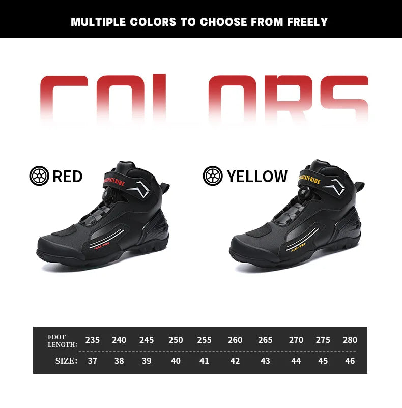 Riding Boots for Men Motorcycle New Leather Collision Avoidance Motos Shoes Anti Slip Wear-Resistant Motocross Protective Shoes