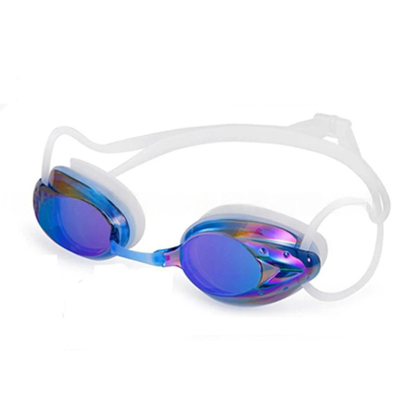 Professional Swimming Goggles Men Women Waterproof Anti-fog Cool Silver Plated Swim Glasses Comfortable Diving Pool Accessories