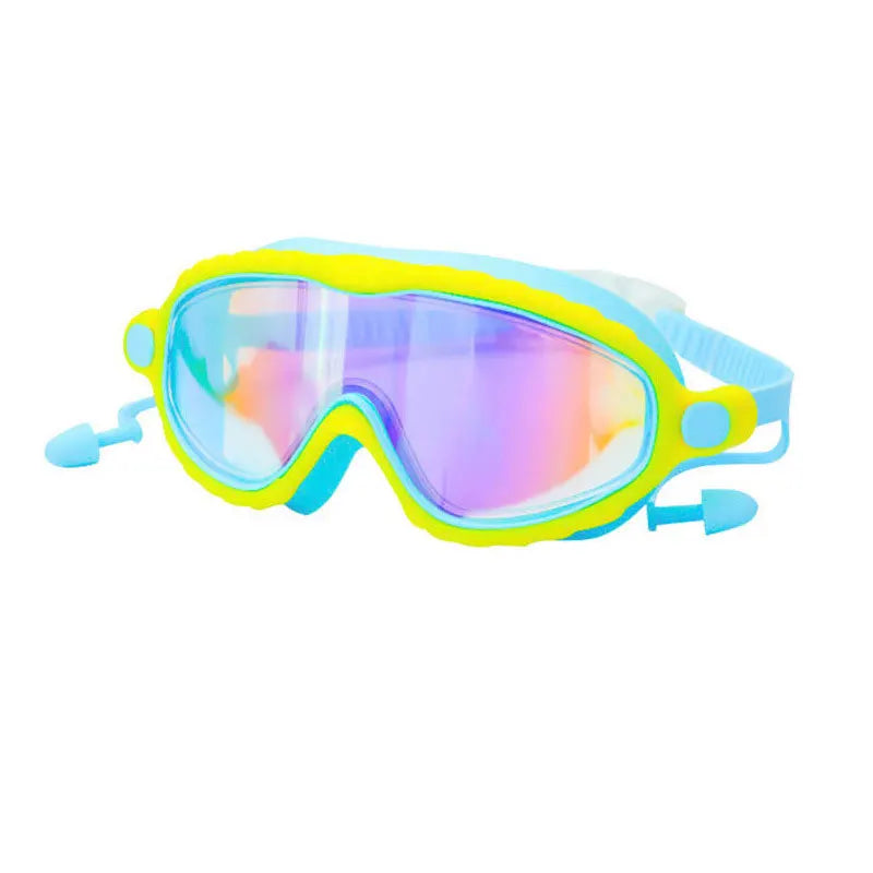 Kids Swimming Goggles for Boys & Girls (3-15 Years) - Big Frame HD View, Anti-Fog, No-Leak, Comfortable Silicone Swim Goggles