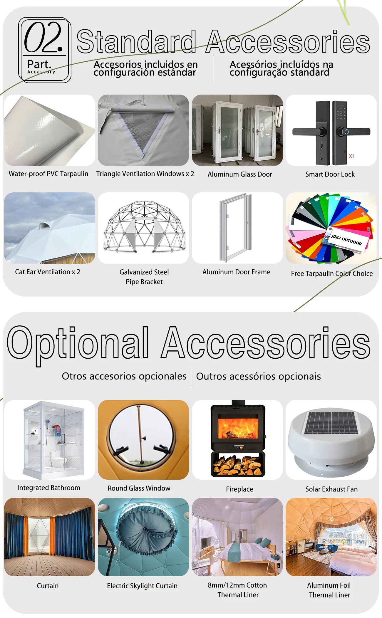 【Global Shipping】 Geodesic Dome Tent Spherical Tent Hotel Resort Outdoor Luxury Glamping Dome Transparent Starry Sky Tent