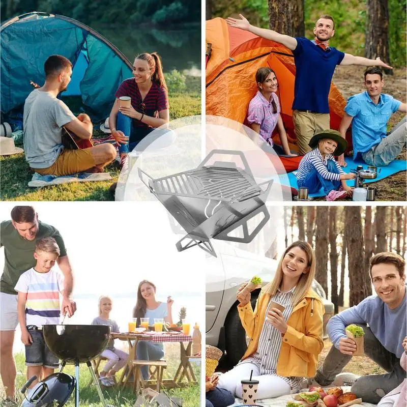 Mini BBQ Grill Stainless Steel Mini BBQ Grill Barbecue Rack Portable Lotus Barbecue Grill For Cooking Barbecue Camping Picnics