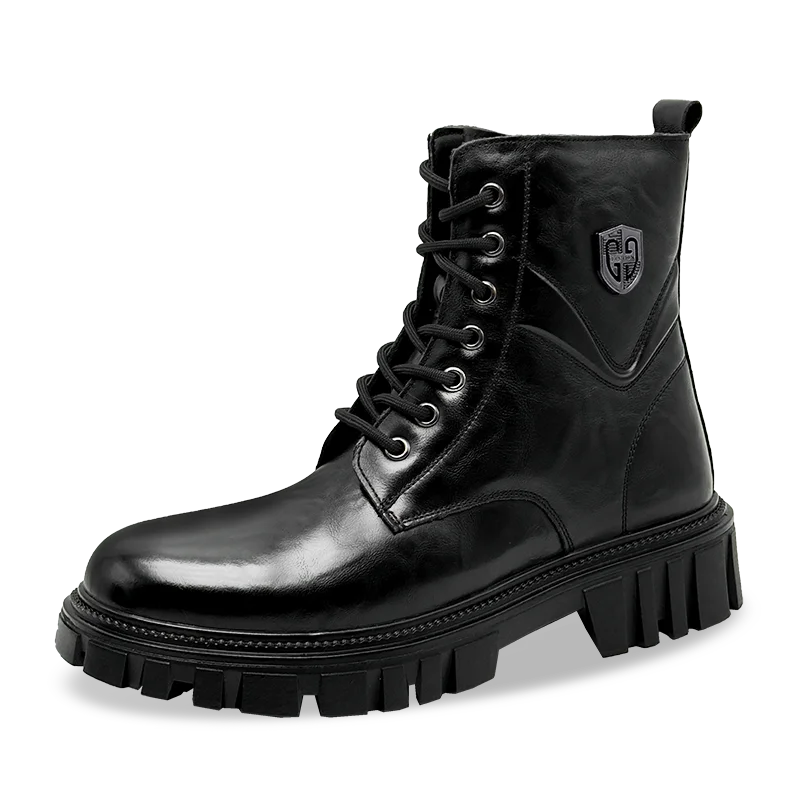 High Quality Brand Men's Leather Casual Shoes Outdoor Workwear Shoes Thick Soled Wear-resistant Men's Motorcycle Boots Handsome