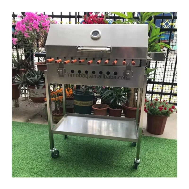 Garden Outdoor Charcoal BBQ Cyprus Rotisserie Grill with Hood