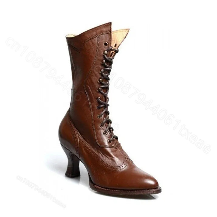 Motorcycle boots women pointed straps center heel women's boots wine glasses heel boots sizes 40-43 botas moto riding shoes