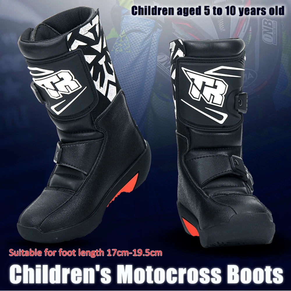 2PCS Kids Motocross Boots For Child Botas Motorcycle 4-10 Years Off Road Boots Motorcycle Mid Calf Kids Child MTB ATV
