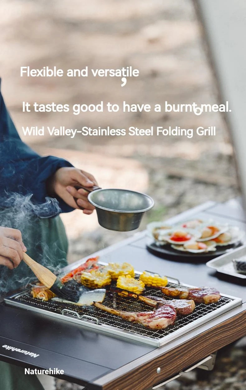 Naturehike Folding Grill Barbecue Stove Firewood Camping Picnic Cookware Accessories Portable Stainless Steel IGT Table Heater