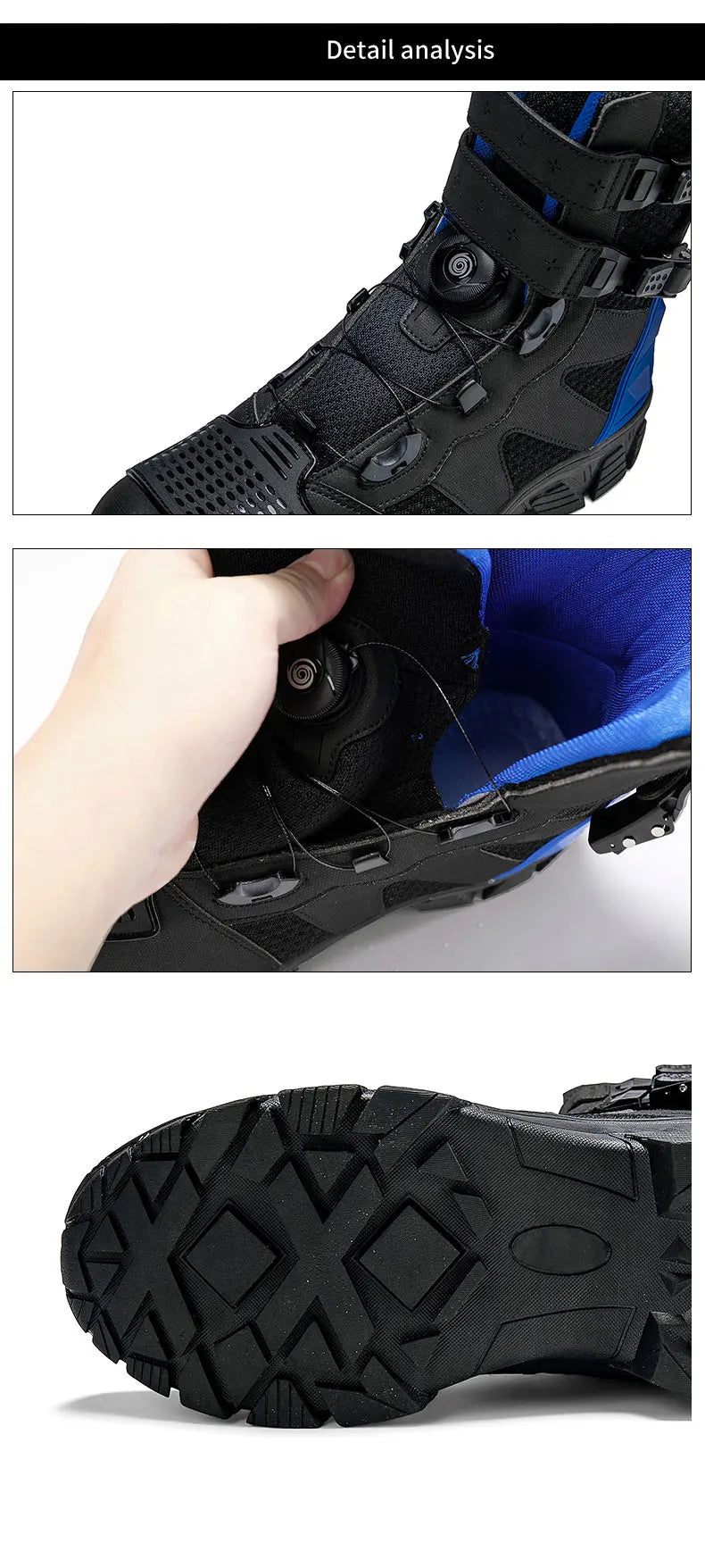 Men Motorcycle Boots Breathable Anti-fall Motocross Protective Shoes Knob Lock Buckle Men's Motos Equipment Outdoor Sports Shoes