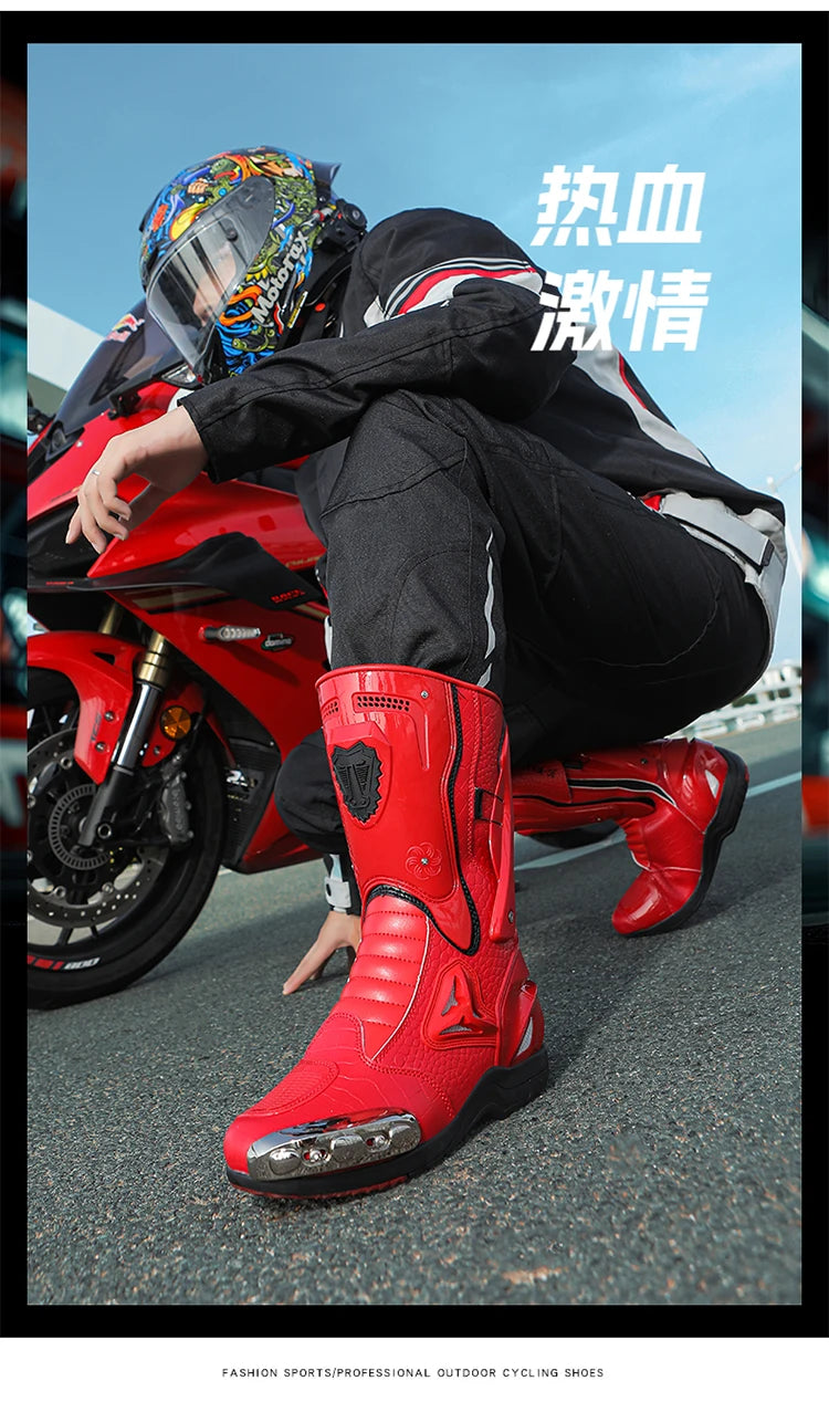 36-47 Anti Fall Motocross Boots Wear-resistant Motorcycle Boots Men's Women Racing Boots Safe Riding Equipment Rally Shoes
