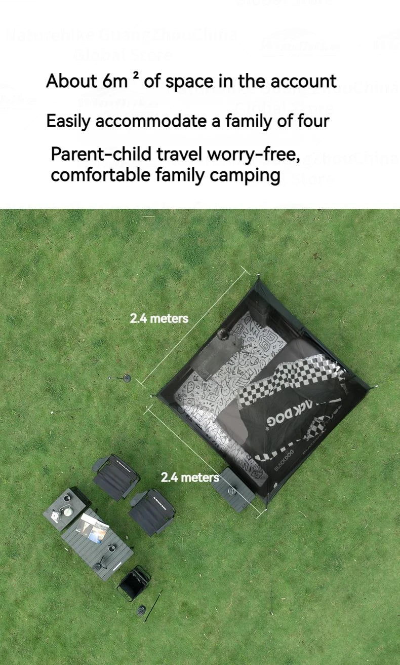 Naturehike BLACKDOG Automatic One-touch Tent Quick Open Two Door Four Window Camping Outdoor Black Coated Waterproof Thickened