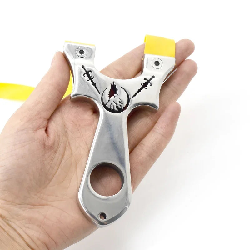 Professional Hunting Slingshot High Quality Stainless Steel Catapult with Flat Rubber Band for Outdoor Shooting Sport Accessorie