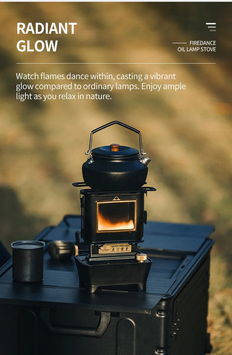Thous Winds Firedance Oil Lamp Stove Portable Outdoor Retro Camping Lantern Emotion Lights Burner Stove Camping Supplies