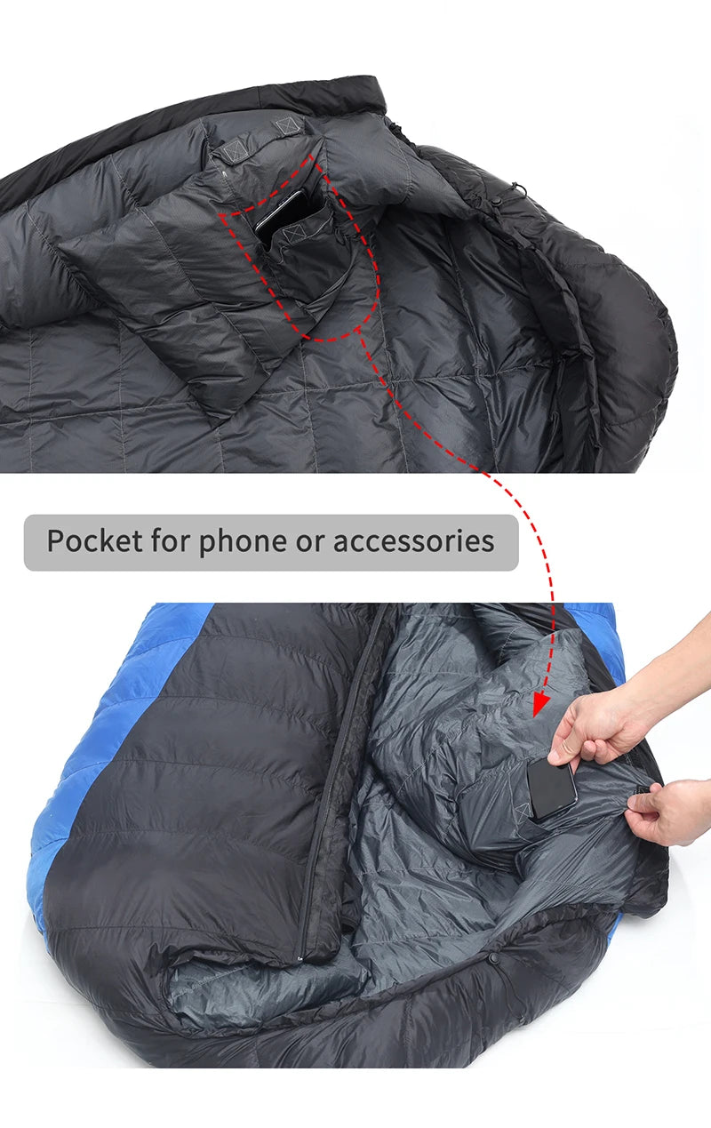 Kamperbox Sleeping Bag Camping Ultralight Outdoor Sleeping Bag Down 0-5°C Alfa210