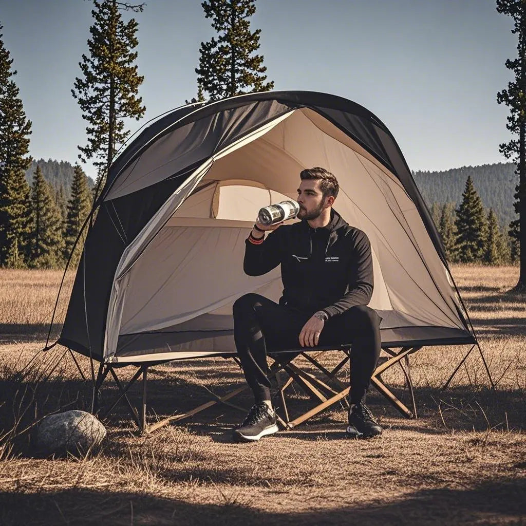 All-Season Camping Cot Tent 1-Person - Sturdy Cross-Braced Structure, for Fishing or Outdoor Activities,, Compact & Portable