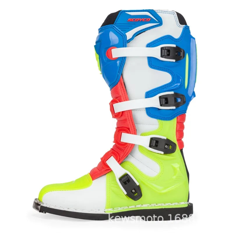 SCOYCO Motorcycle Riding Safety Protective Boots Anti-drop Motocross Boots Windproof Off-road Cycling Shoes Botas Para Moto