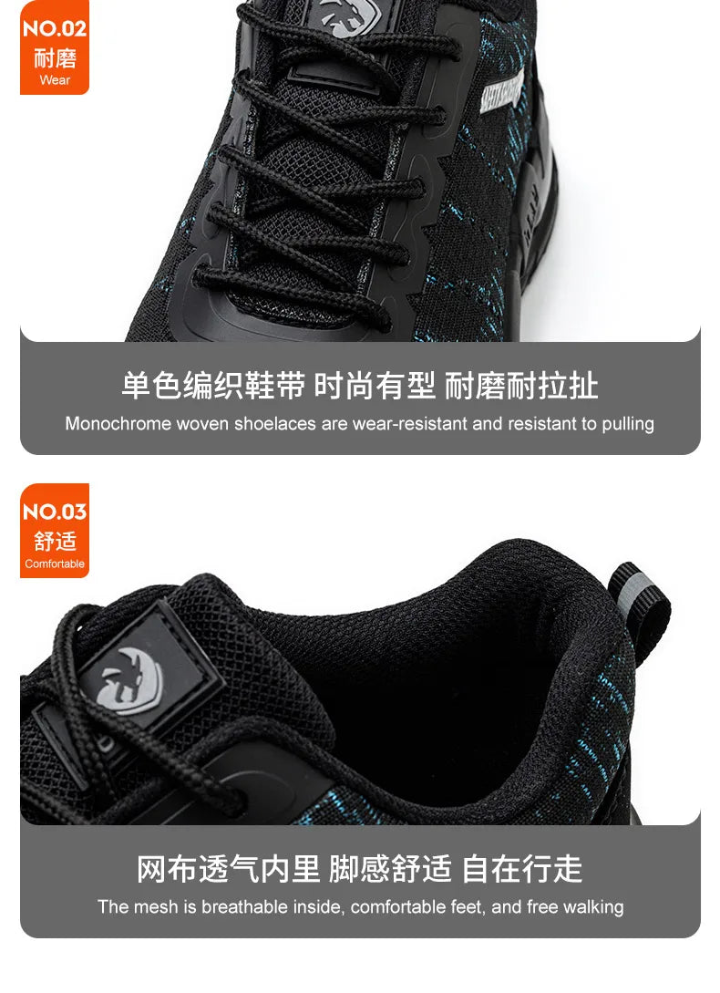 Security Anti-static Men Work Shoes Anti Puncture Anti Smashing Safety Shoes Air Cushion Indestructible Sneakers Breathable Mesh