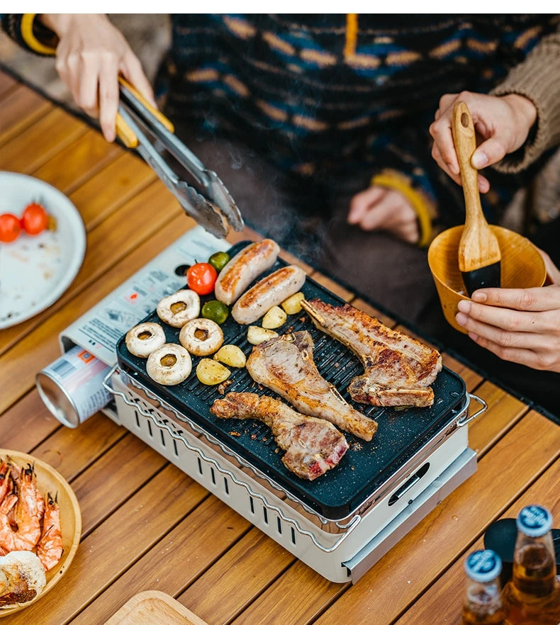 Naturehike Camping GAS Stove 2200W Multi-function Ultralight Portable Outdoor Picnic Stove With Grill Frying Pan Storage Bag