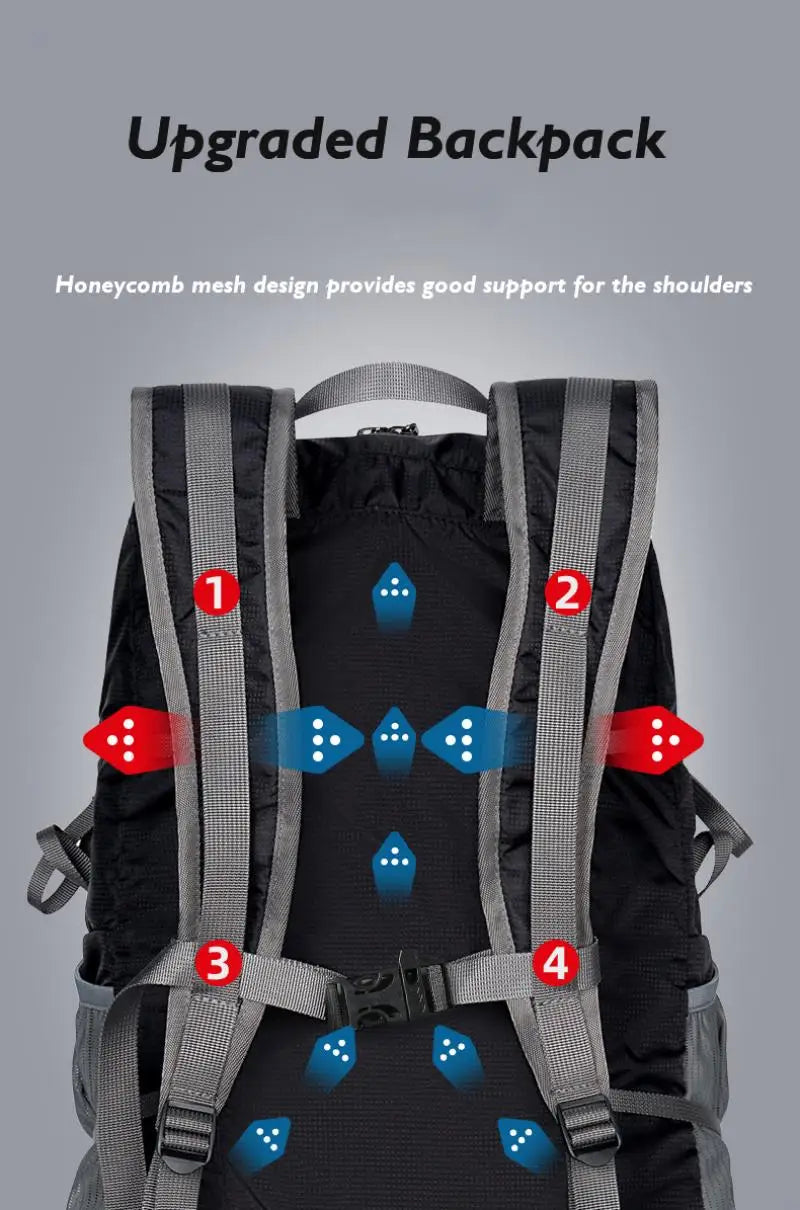 Ultra-light Folding Camping Hiking Backpack Professional Water Repellent Travel Duffle Bags Mountaineering Double Shoulder Bag