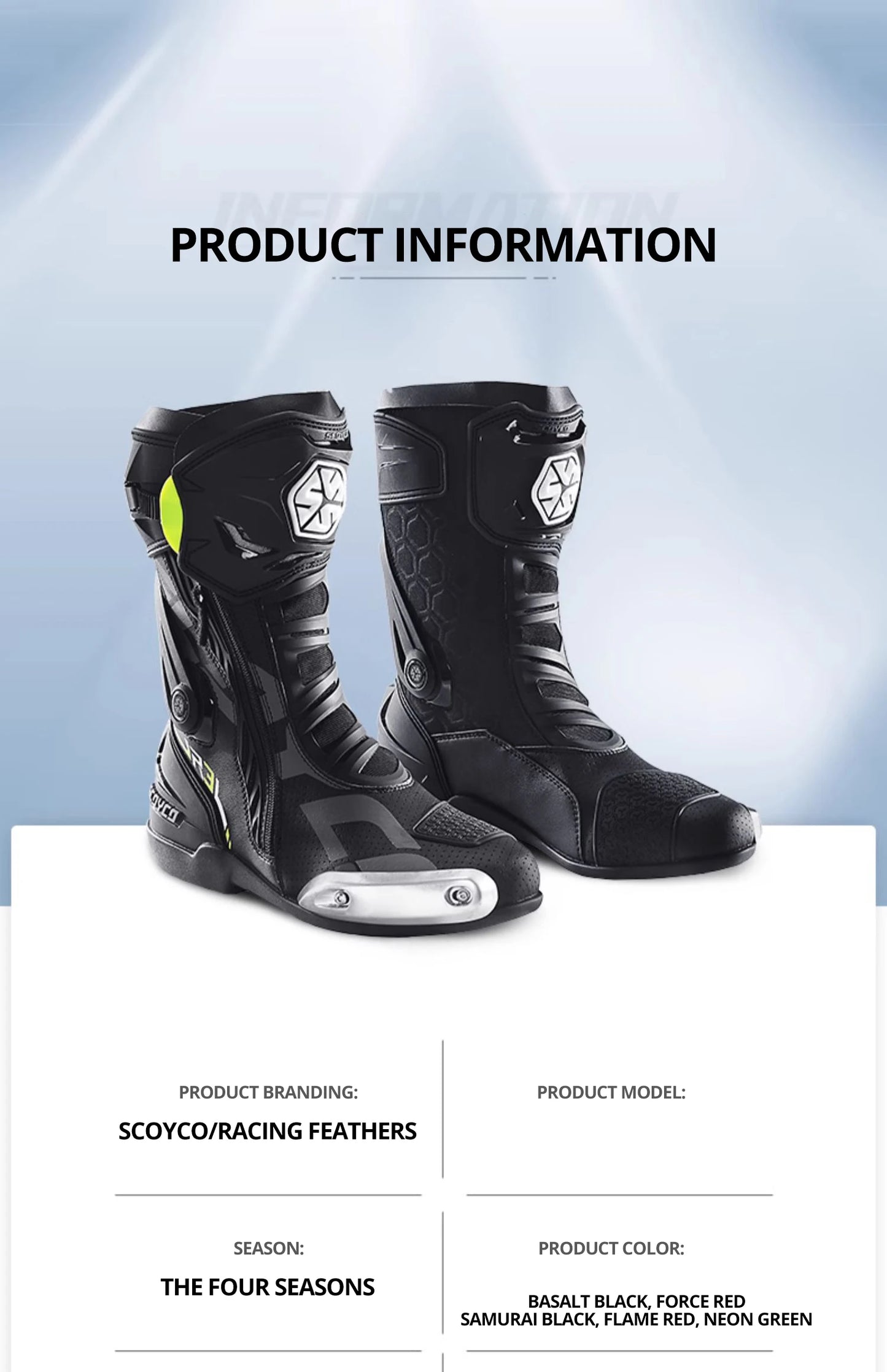 SCOYCO Knee-High Motorcycle Boots For Men Women Off-Road Highway Riding Durable Anti-Slip Sole Ankle Support All-Terrain Grip