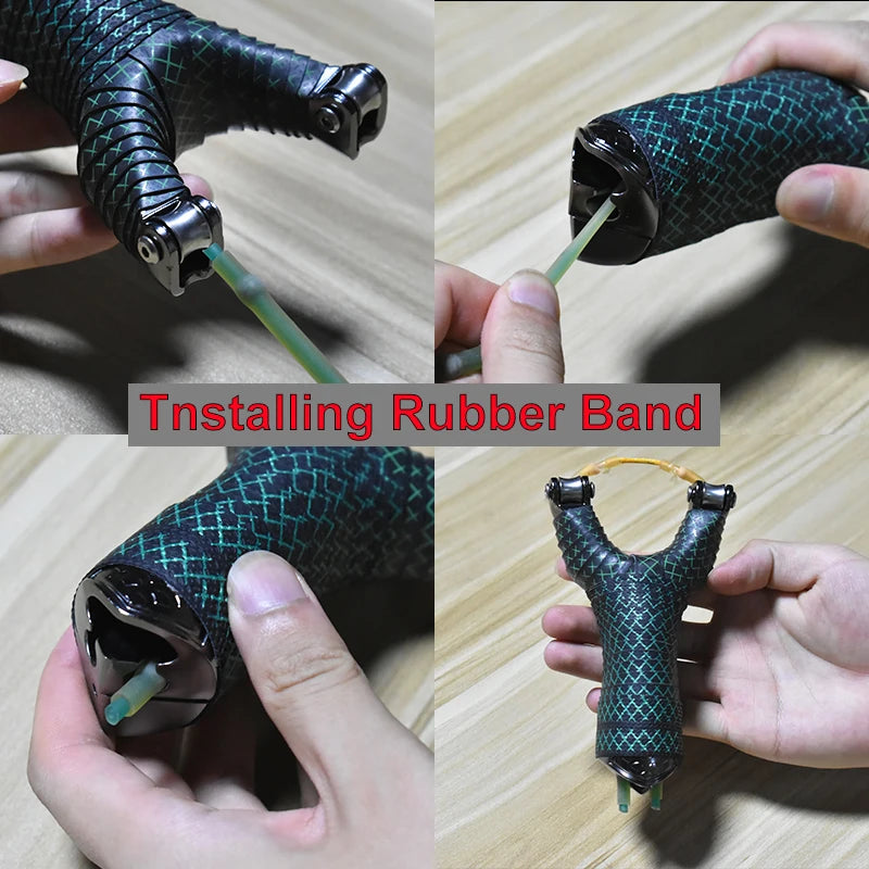 New Pulley Slingsshot for Hunting, Professional Sling Shot with Catapult Rubber Tubing, High Velocity Slingshot with Pulleys