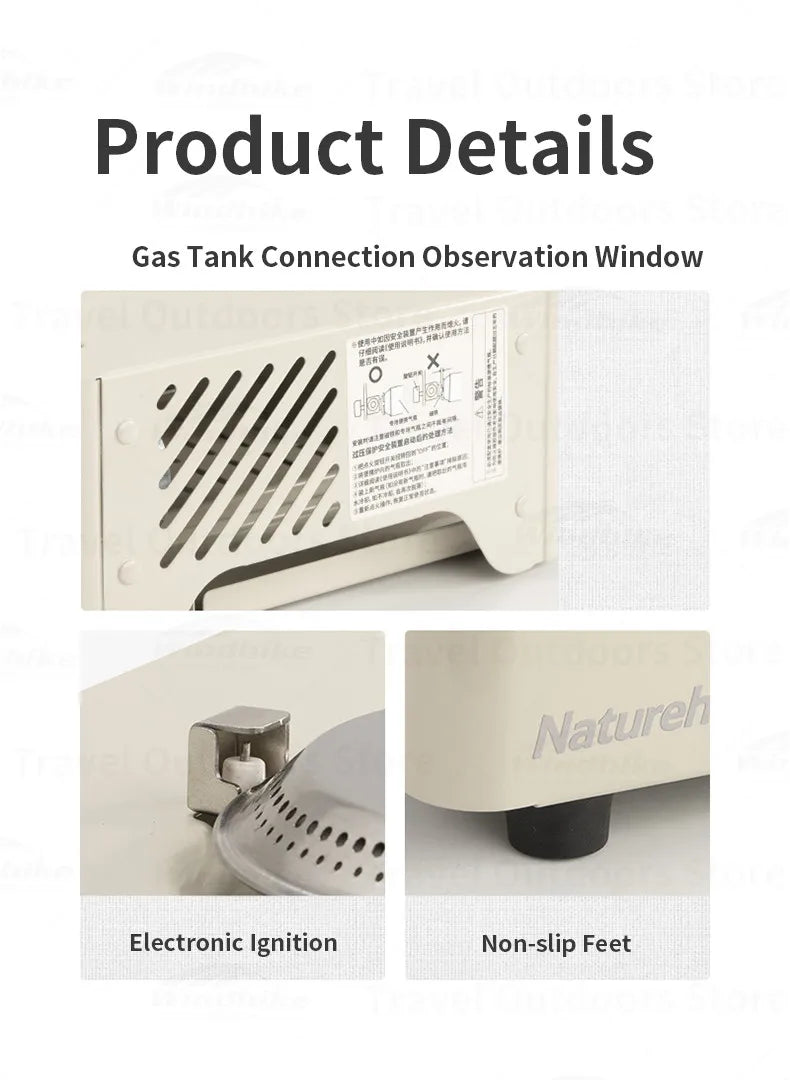 Naturehike Camping MINI Cassette Furnace Gas Stove Strong Firepower 2000W Outdoor Grill Stove Portable BBQ Burner Cooking Tool