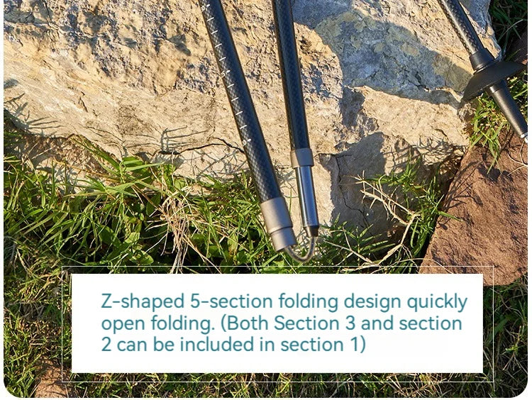 ASTA GEAR Carbon Fiber Climbing Alpenstock Ultra Light Aluminum Alloy  ul Tent Ceiling Support Rod Carbon Hiking  Climbing Stick