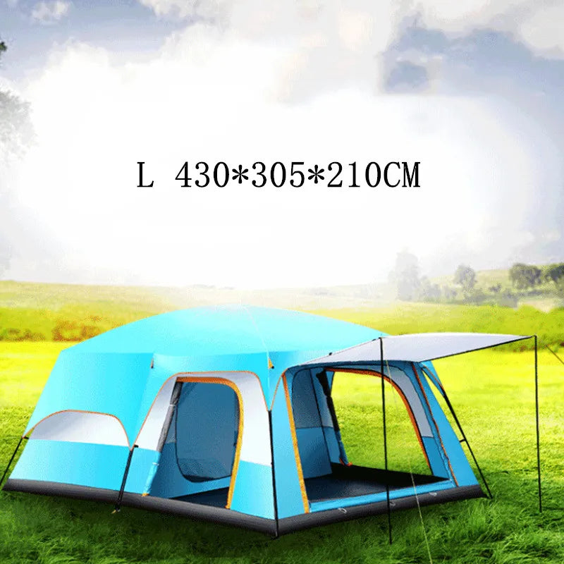 Outdoor Camping Tent Portable Rainproof Mosquito Proof Double Layer Tent 3-5 People One Bedroom One Hall Small Size Tent