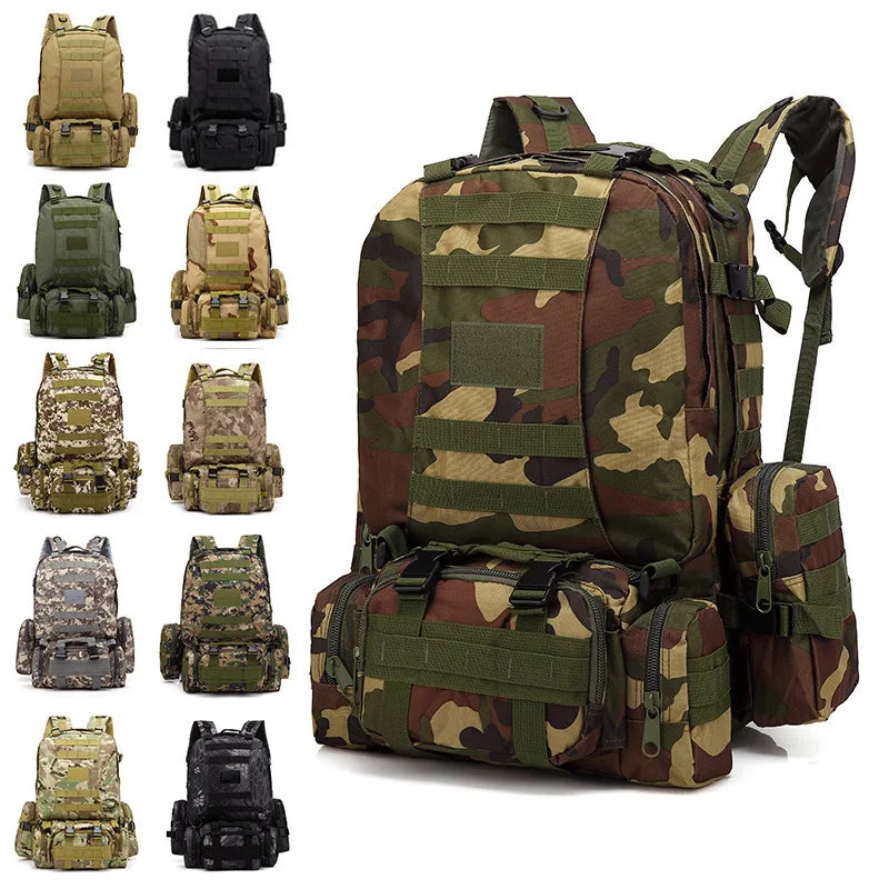 Tactical Backpack Military 50L Waterproof Hiking Backpack with MOLLE System for Outdoor Camping, Hunting, Travel, Daypack