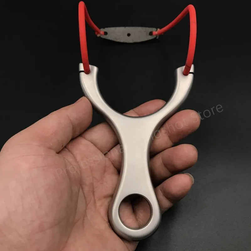Stainless Steel Slingshot with Rubber Band High-power Catapult Professional Hunting Outdoor Shooting Game Slingshot