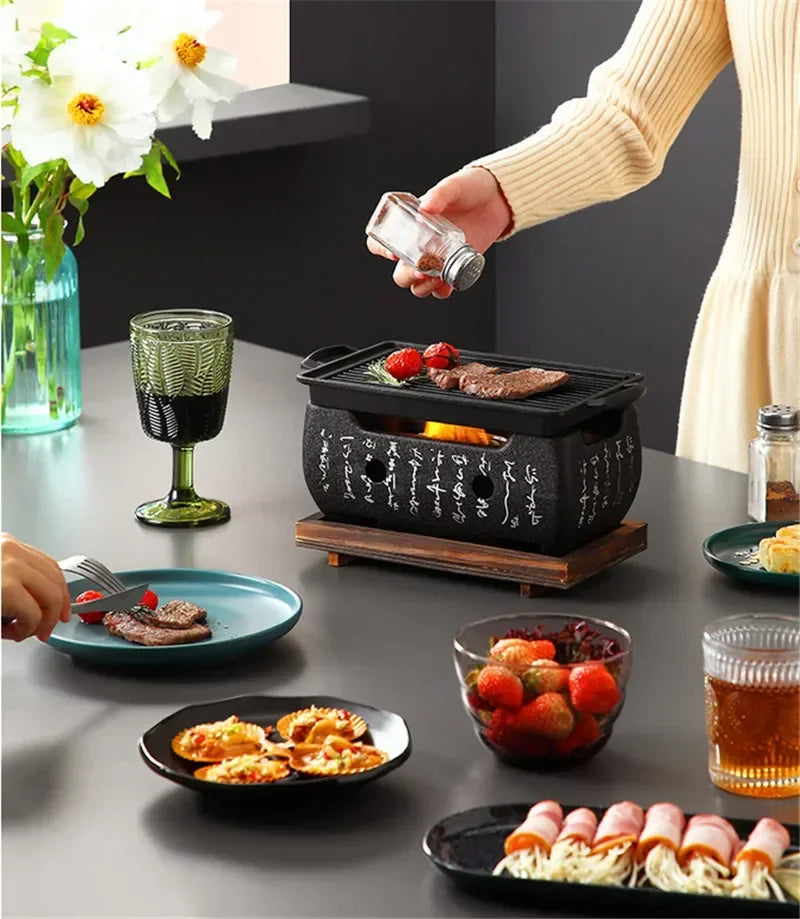 Aluminium Alloy Indoor Outdoor Bbq Stove Barbecue Tools charcoal grill Portable Japanese Bbq Grill Korean Carbon Barbecue Grills