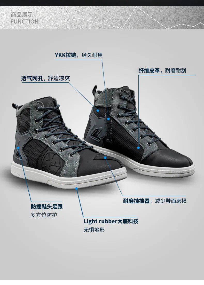 SCOYCO Motorcycle Boots Racing Shoes Men Windproof Motorcycle Travel Equipment Botas Moto Motocross Off-Road Racing Boots