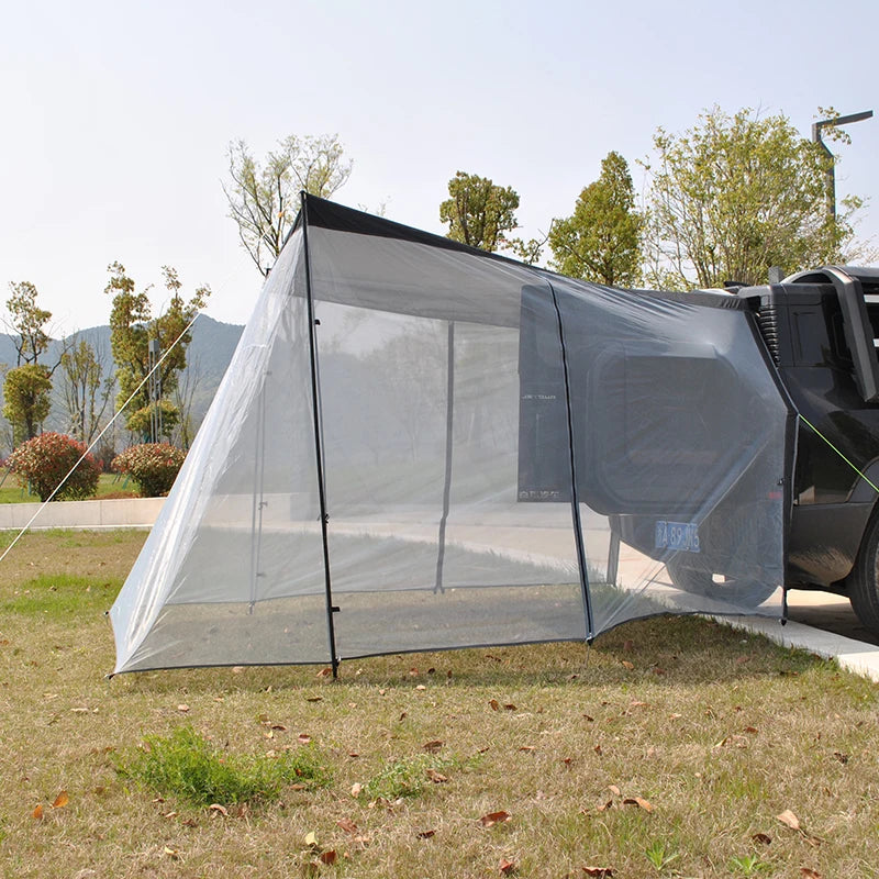 SUV Rear Tent with Mosquito Net – 4-Person Sun Shelter & Quick-Setup Car Canopy for Family Camping, Outdoor Adventures