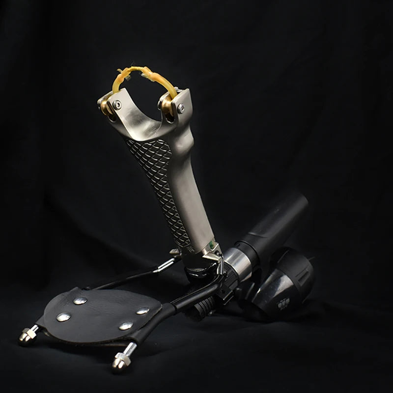 New Pulley Slingshot,Outdoor Hunting Fishing Slingshot Set with Wrist Rest High-speed Shooting Catapult for Adult Competition