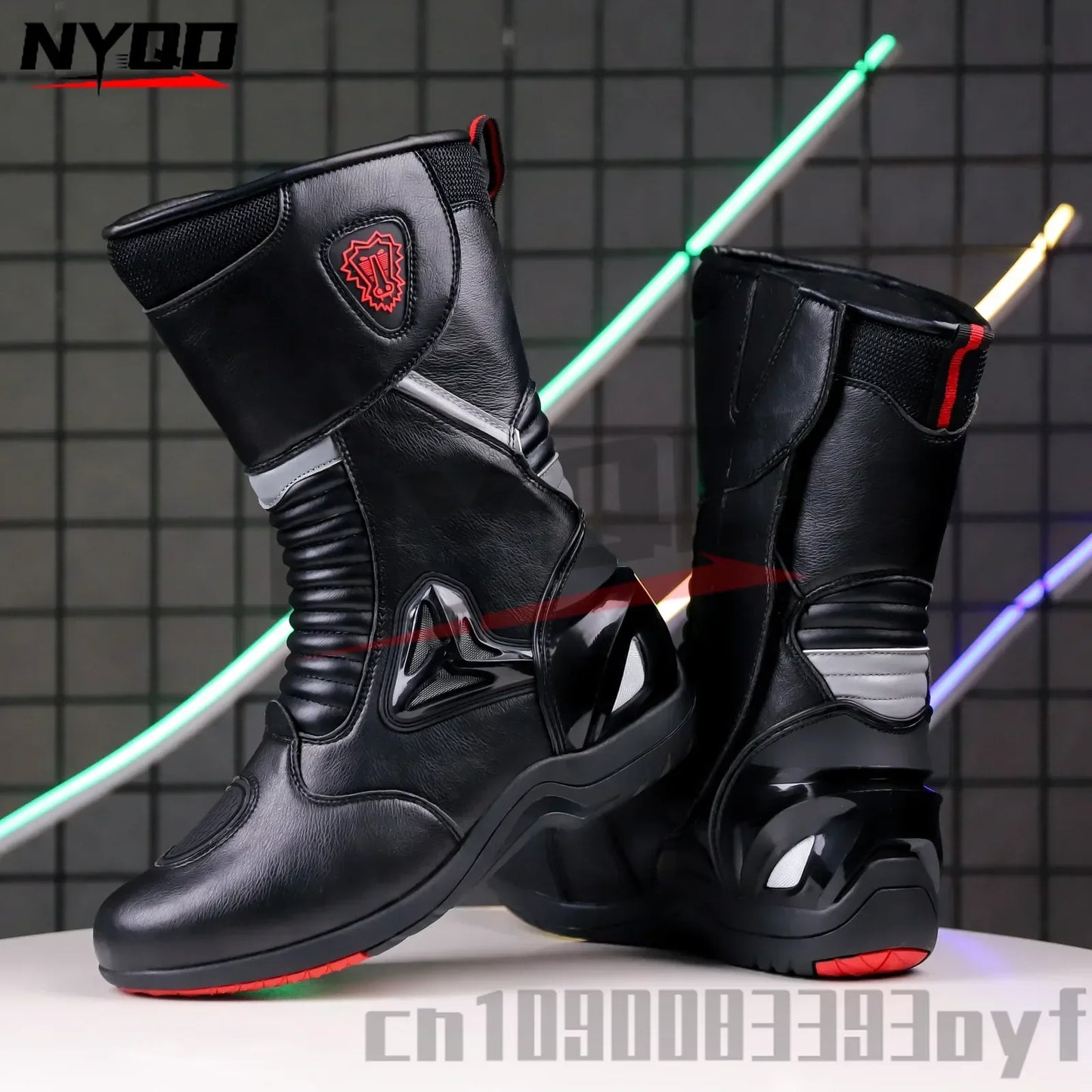 Motorcycle Boots for Men Women Riding Mid-Calf Ankle Protective Shoes Racing Long Boot Anti Slip Waterproof Moto Equipment