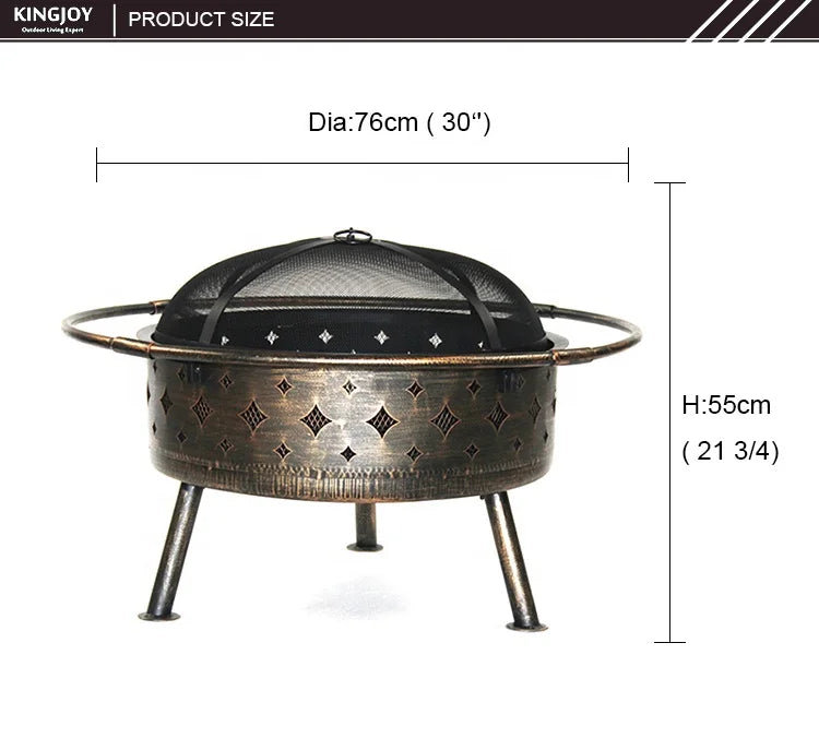 Multi Functions Camping Fire Pits Wood Burning Outdoor Heavy Duty Barbecue With Bbq Grill