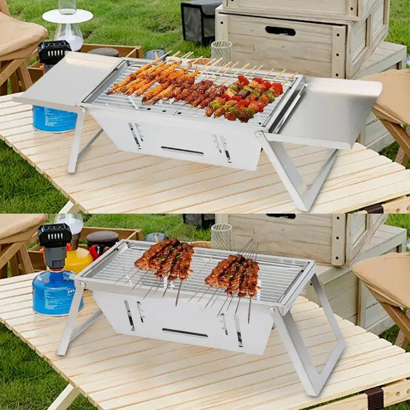 Portable Outdoor Camping Folding stove stainless steel Barbecue brazier charcoal barbecue smokeless folding barbecue stove