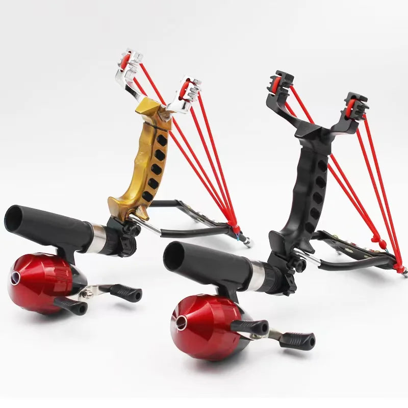 Powerful Fishing Slingsshot with Wrist Rest Outdoor Hunting All-metal Material Sling Shot Large Catapult for Fishings and Ball
