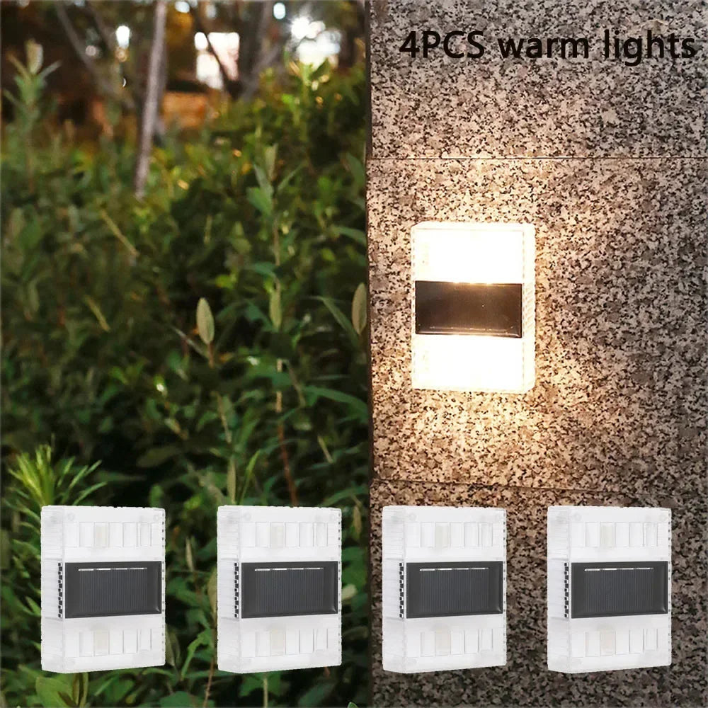 Solar 6LED Outdoor Light Solar Lighting Sensor Lamp Streetlights Exterior Garden Decoration Garland Waterproof Solar Wall Light