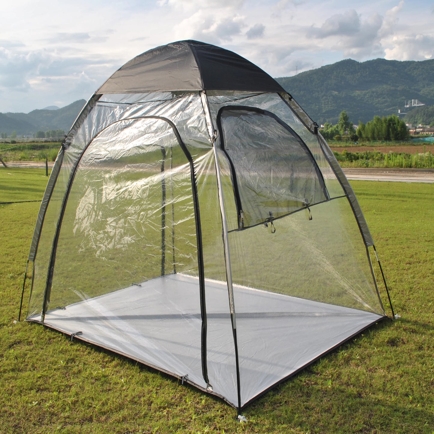 Sports Tent All Weather Clear Sport Shelter Waterproof and Windproof with Detachable Top Cover Rain Tent,PVC tent,Warm keep tent