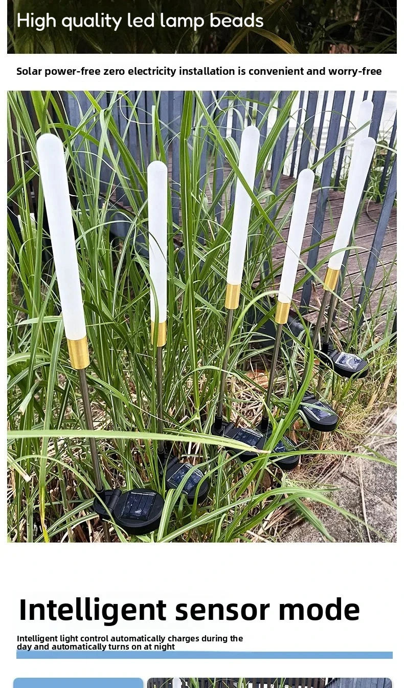 Solar Powered Luminous Reed LED Underground Lamps Outdoor Decorative Flower Stake for Yard Lawn Gardening Garden & Christmas