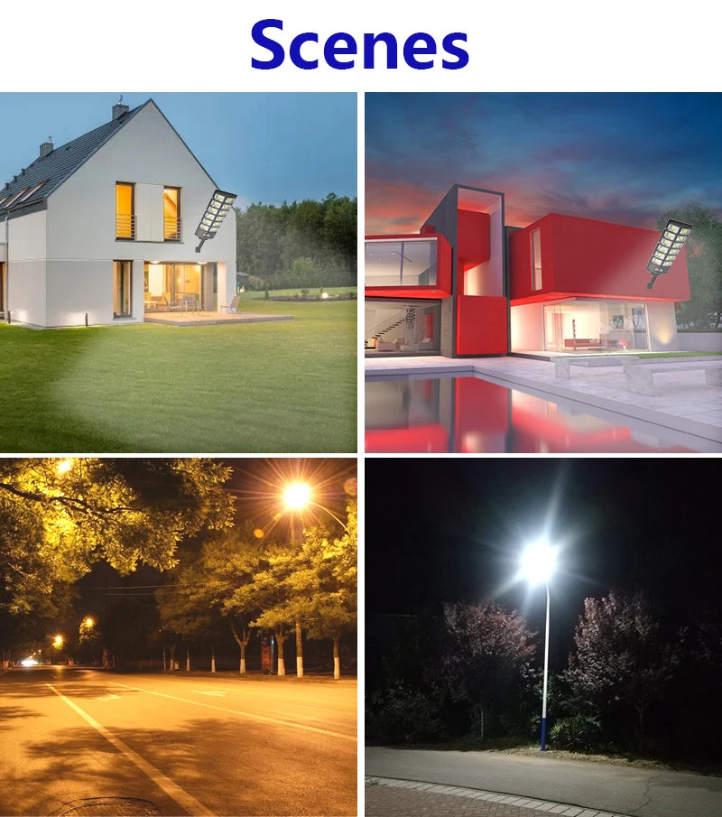 Powerful Outdoor Solar Lights 12000 Lumens Lighting 504 LED Garden Lamp Solar Panel Lamps Waterproof Motion Sensor Street Light