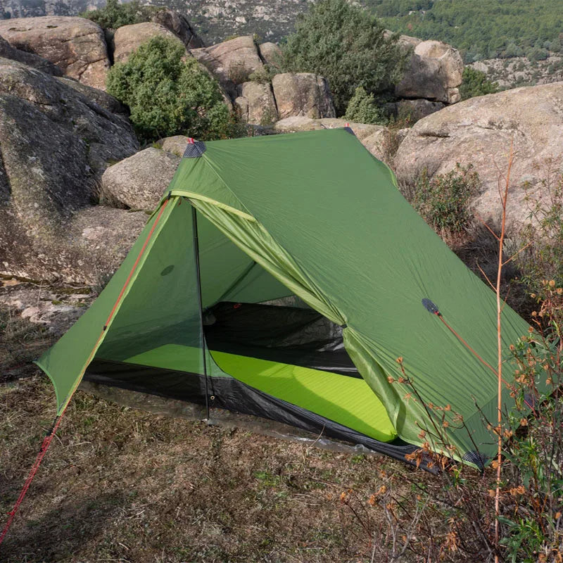 FLAME'S CREED LanShan 2 pro 2 Person Outdoor Ultralight Camping Tent 3 Season Professional 20D Nylon Both Sides Silicon Tent