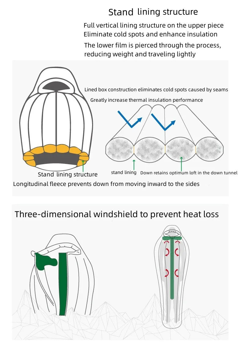 Ice Flame HW 20D Nylon Ultralight Mummy White Goose Down Sleeping Bag Outdoors Camping Keep Warm Duck Down Adult Equipment