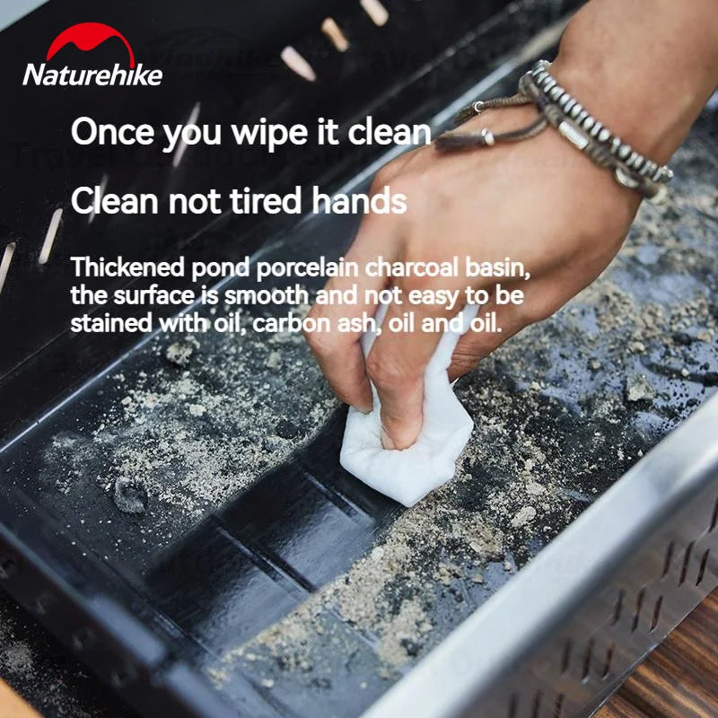 Naturehike Upgrade Barbecue Grill Lightweight Folding Portable Charcoal Burner Camping Outdoor Picnic Tabletop Cooking Stove Box