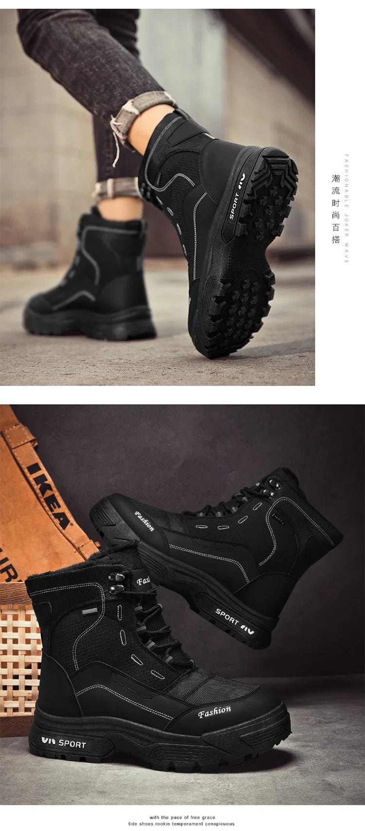 Winter Warm Men Boots Platform Boots High Top Men's Cotton Shoes Non-slip Working Ankle Boots for Men 2024 Short Plush Snow Boot